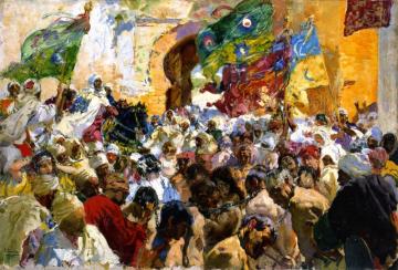 Parade of the Troops and Slaves at the Gates of the City Artwork by Joaquin Sorolla y Bastida