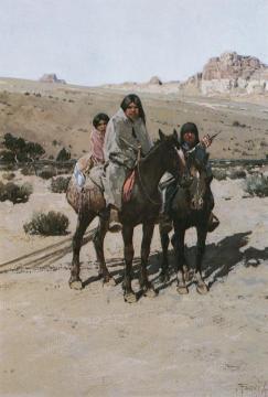 Indians On The Move Artwork by Henry F. Farny