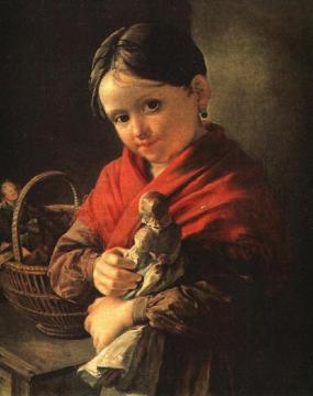 Girl With A Doll Artwork by Vasily Tropinin