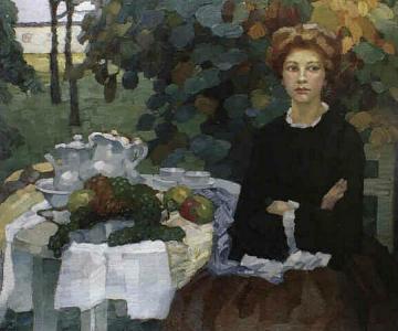 In the Autumn Garden Artwork by Leo Putz