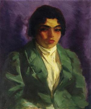 The Green Coat Artwork by Robert Henri
