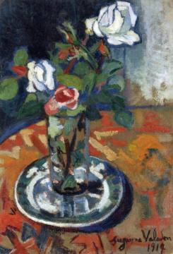 Roses In A Vase Artwork by Suzanne Valadon
