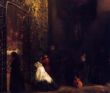 Early Mass In A Salzburg Church Artwork by Adolph von Menzel