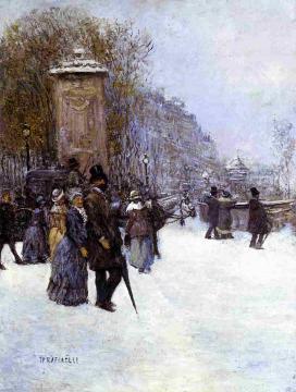 Paris, Promenade Artwork by Jean-François Raffaëlli