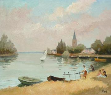 On The River Bank, Brittany Artwork by Marcel Dyf