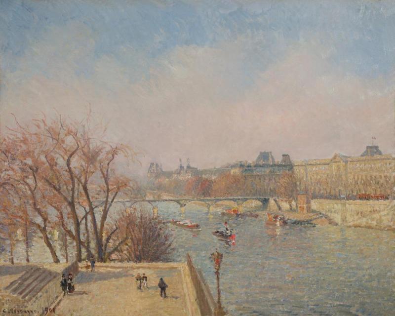 The Louvre: Morning, Sun Artwork by Camille Pissarro