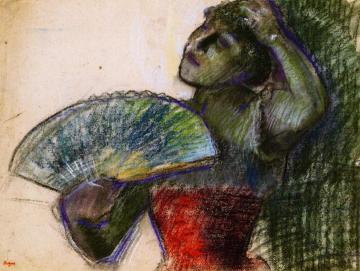 Dancer with Fan Artwork by Edgar Degas