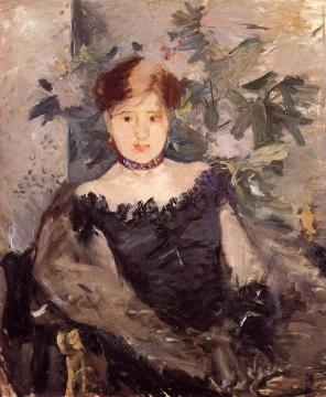 Woman in Black Artwork by Berthe Morisot