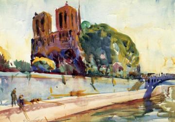 Notre Dame Cathedral, Paris Artwork by Charles W. Hawthorne
