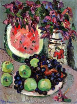 Still Life With Fruits And Flowers Artwork by Irma Stern