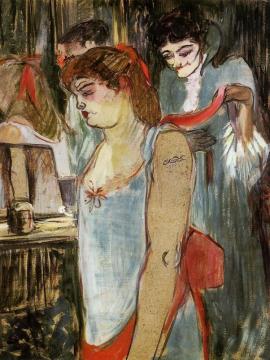 The Tatooed Woman Artwork by Henri de Toulouse-Lautrec
