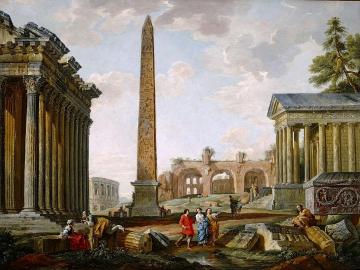 Capriccio Of Classical Ruins Artwork by Giovanni Paolo Pannini