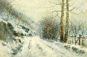 Winter Road Artwork by Paul Sawyier