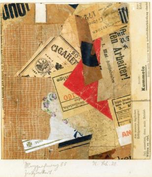 Merzzeichnung 85: Zig-zag Red Artwork by Kurt Schwitters