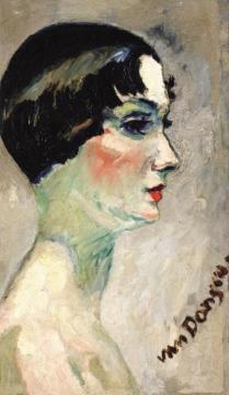 Woman's Face In Profile Artwork by Kees Van Dongen