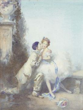 Harlequin And Columbine Artwork by Walter Ernest Webster