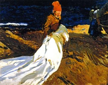 Gathering the Sail Artwork by Joaquin Sorolla y Bastida