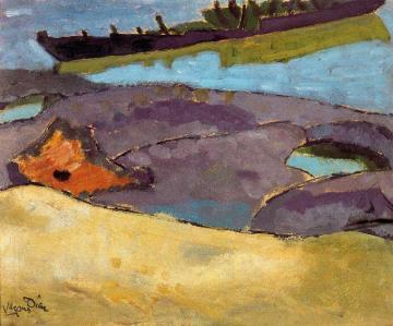 Boats In The Bidasoa Artwork by Daniel Vazquez Diaz