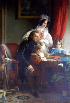 August Ferdinand Graf Breuner And His Wife Maria Theresa Enckevoirt-esterhazy And The Two Children Artwork by Friedrich von Amerling