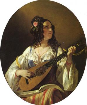 Lute Player Artwork by Friedrich von Amerling