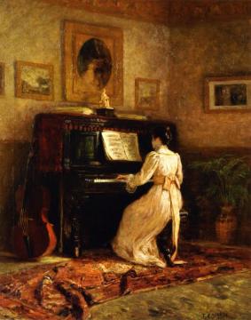 Girl At The Piano Artwork by Theodore Clement Steele