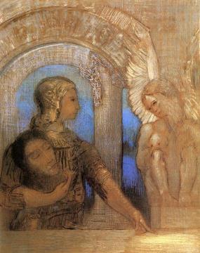 Mystical Knight Artwork by Odilon Redon