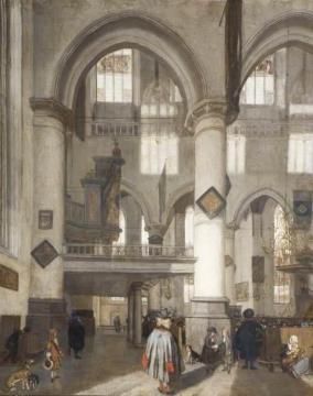 Interior Of The Oude Kerk, Amsterdam Artwork by Emanuel de Witte