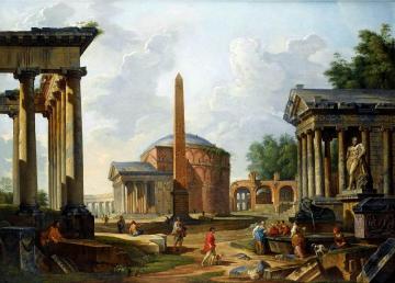 Architectural Capriccio Artwork by Giovanni Paolo Pannini