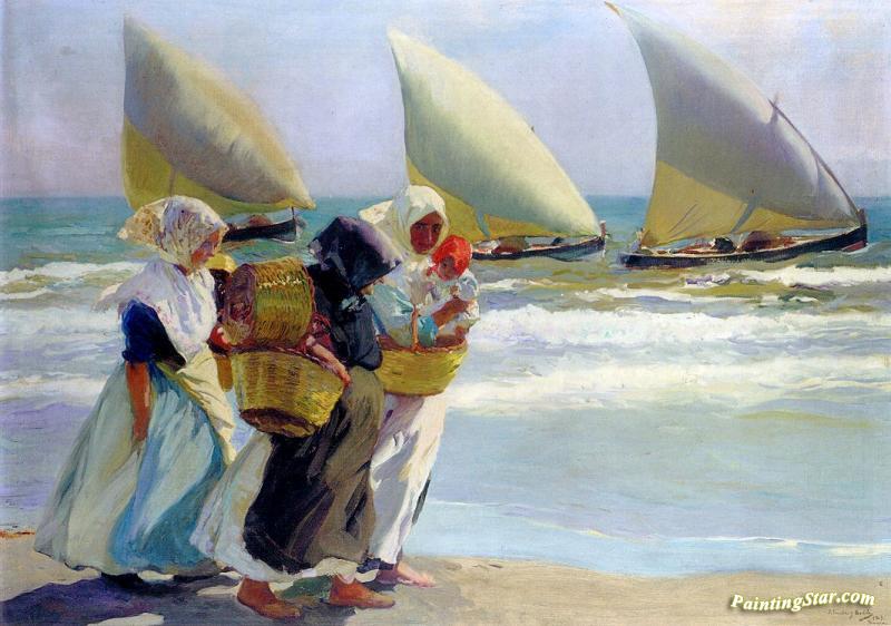 Three Sails Artwork by Joaquin Sorolla y Bastida