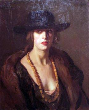 Retrato de una modelo Artwork by Jose Maria Lopez Mezquita