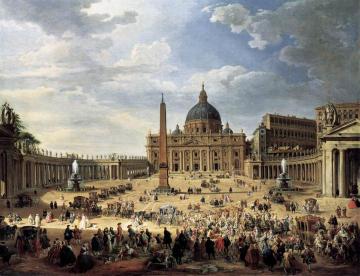 Departure of the Duc de Choiseul from the Piazza di San Pietro Artwork by Giovanni Paolo Pannini