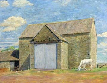 Barn at Far Oakridge, Gloucestershire Artwork by William Rothenstein