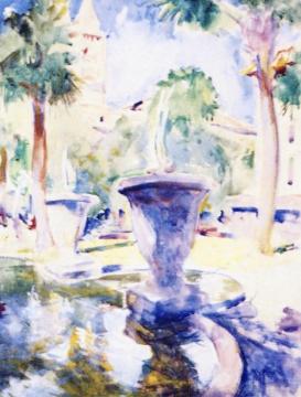 St. Augustine Fountain Artwork by Charles W. Hawthorne