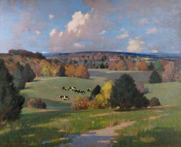 Sussex Landscape With Cattle Artwork by George Henry