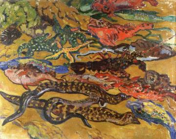 Moray Eels And Racasses Artwork by Louis Valtat