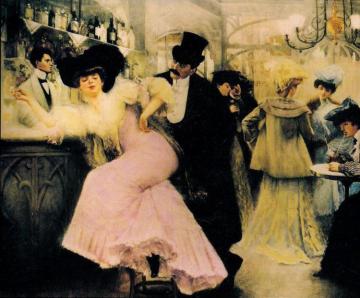 The Bar At Maxim's Artwork by Pierre-Victor Galland