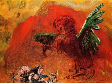 Pegasus and the Hydra Artwork by Odilon Redon