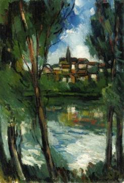 Landscape From Beyond The River Artwork by Maurice De Vlaminck
