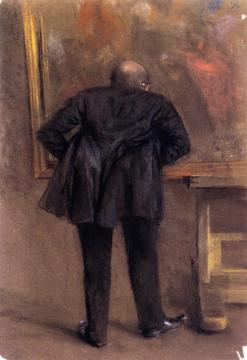 Art Lover In Front Of The Flute Concert By Manzel Artwork by Adolph von Menzel