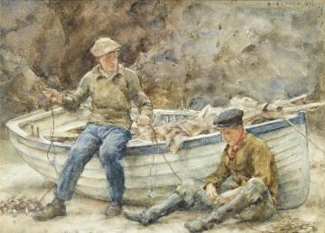 Bailing a Spiller Artwork by Henry Scott Tuke