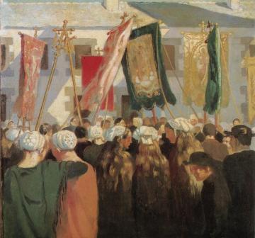 Le Baiser Des Bannières à Folgoët Artwork by Maurice Denis