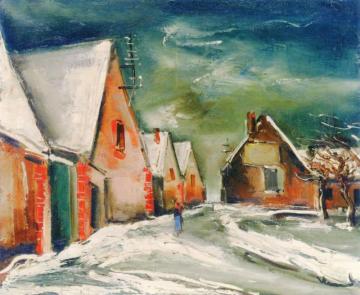 Village On The Road Artwork by Maurice De Vlaminck