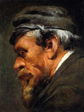 Head Of A Worker Wearing A Cap Artwork by Adolph von Menzel