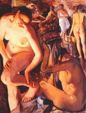 The Bathhouse Artwork by Zinaida Serebriakova