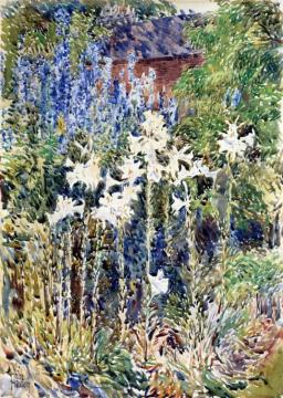 Flower Garden Artwork by Frederick Childe Hassam