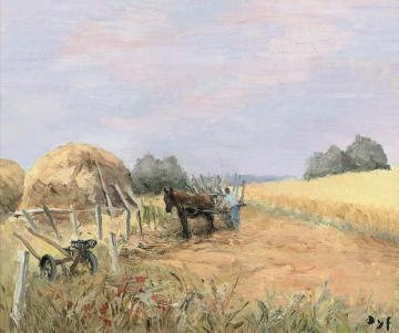 Hay Loading Artwork by Marcel Dyf