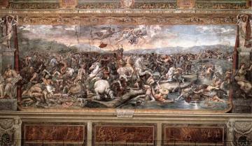 The Battle At Pons Milvius (stanza Di Constantino) Artwork by Raphael