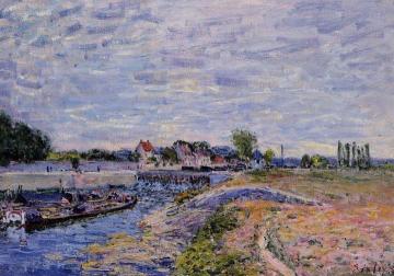 Saint-Mammes Dam Artwork by Alfred Sisley