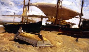Boats on the Sand, Valencia Artwork by Joaquin Sorolla y Bastida