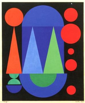 Red Artwork by Auguste Herbin